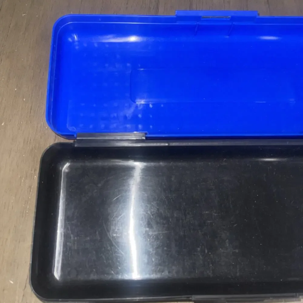 Vintage 90's Spacemaker Pencil & Ruler Boxes Newell Office Products Blue Black